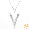 14KW 0.10CTW DIAMOND NECKLACE - V SHAPE