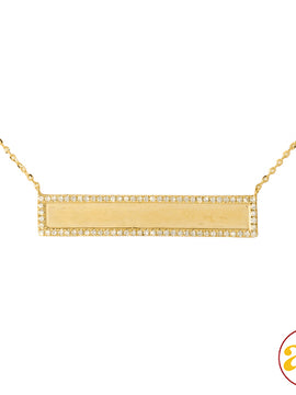 14KY 0.30CTW DIAMOND NECKLACE - DIAMOND ID BAR