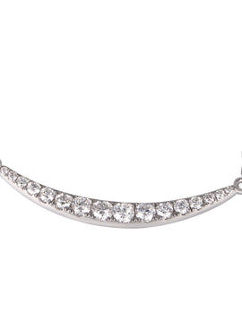 14KW 0.25CTW DIAMOND CURVED BAR NECKLACE