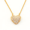 14KY 0.20CTW DIAMOND DOME HEART NECKLACE