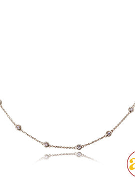 14KW 0.90CTW DIAMOND 16-STONE NECKLACE