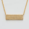 14KY 0.20CTW DIAMOND 5-ROW PAVE BAR NECKLACE