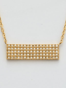 14KY 0.20CTW DIAMOND 5-ROW PAVE BAR NECKLACE