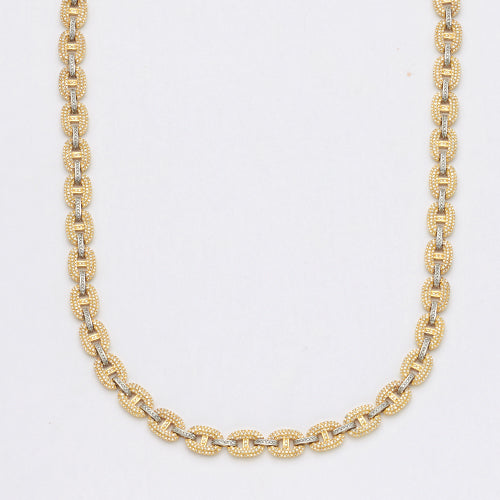 10KY+W 6.75CTW DIAMOND GUCCI LINK NECKLACE