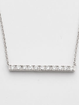 14KW 0.35CTW ROUND DIAMOND BAR NECKLACE