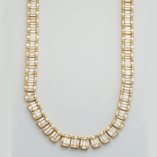 14KY 46.00CTW BAGUETTE NECKLACE