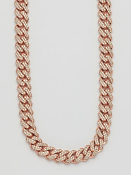 10KR  25.70CTW DIAMOND MIAMI CUBAN NECKLACE