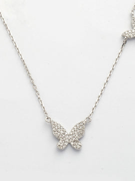 14KW 0.25CTW DIAMOND BUTTERFLY NECKLACE