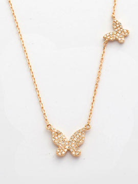 14KY 0.25CTW DIAMOND BUTTERFLY NECKLACE