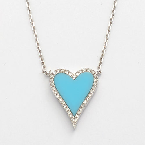 14KW 0.10CTW DIAMOND HEART NECKLACE