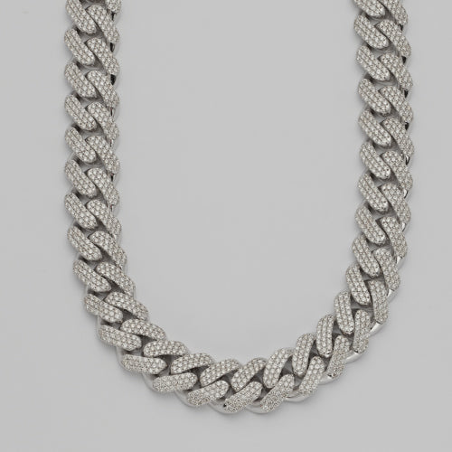 10KW 24.87CTW DIAMOND MIAMI CUBAN NECKLACE