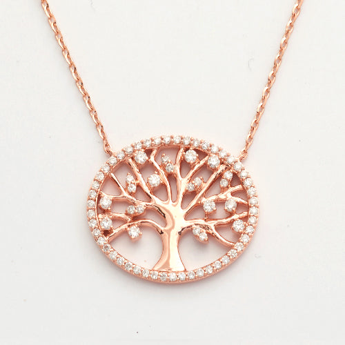 14KR 0.50CTW DIAMOND NECKLACE - &apos;TREE OF LIFE&apos;