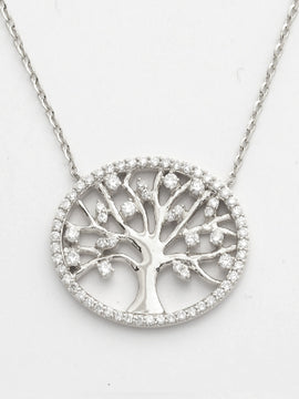 14KW 0.50CTW DIAMOND NECKLACE - 'TREE OF LIFE'