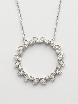 14KW 0.40CTW DIAMOND NECKLACE - OPEN CIRCLE