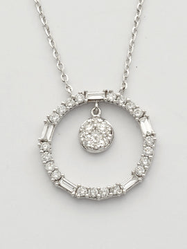 14KW 0.55CTW BAGUETTE DIAMOND NECKLACE - CIRCLE