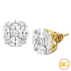 14KY 3.00CTW DIAMOND PIE CUT EARRING STUDS