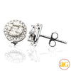 14KW 1.00CTW PIE CUT DIAMOND ROUND EARRING STUDS W