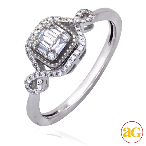 14KW 0.25CTW DIAMOND BAGUETTE BRIDAL RING - TWISTE