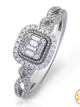 14KW 0.35CTW BAGUETTE DIAMOND BRIDAL RING - SQUARE