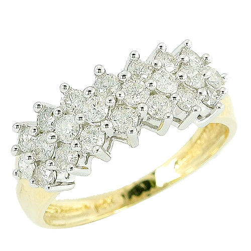 14KY 1.00CTW DIAMOND HONEYCOMB RING