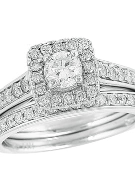 14KW 1.00CTW DIAMOND BRIDAL SET [0.42CT CTR]