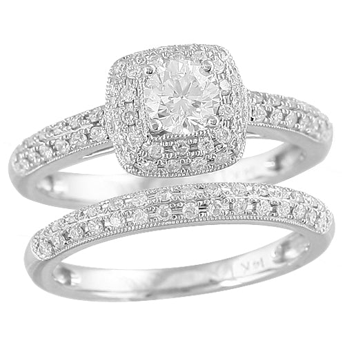 14KW 1.00CTW DIAMOND BRIDAL SET