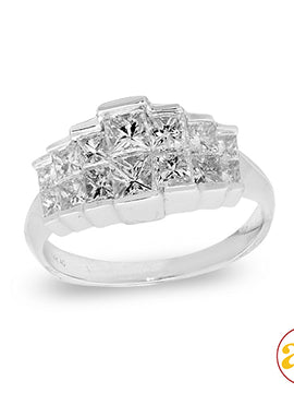 14KW 1.75CTW DIAMOND PYRAMID RING