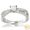 14KW 1.00CTW DIAMOND FANCY RING [0.40CT CTR]