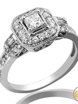 14KW 1.00CTW DIAMOND FANCY RING [0.33CT PC CTR]