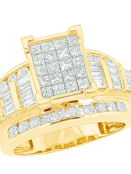 14KY 2.00CTW PC DIAMOND CINDERELLA RING