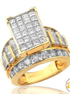 14KY 4.00CTW DIAMOND CINDERELLA RING