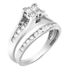 14KW 1.00CTW QUAD HEAD BRIDGE RING BRIDAL SET