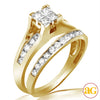 14KY 1.00CTW QUAD HEAD BRIDGE RING BRIDAL SET