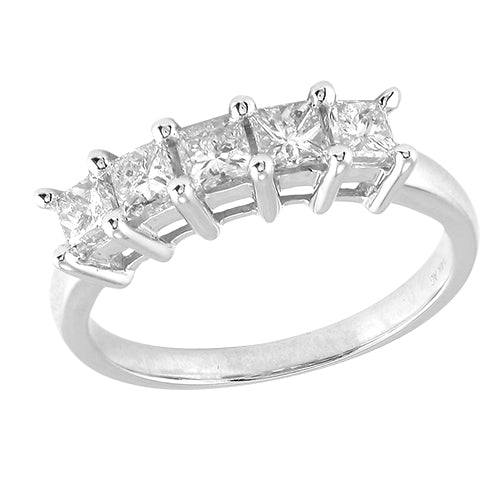 14KW 1.00CTW 5 STONE DIAMOND BAND