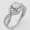 14KW 0.40CTW DIAMOND LUNA CLUSTER RING WITH TWISTE