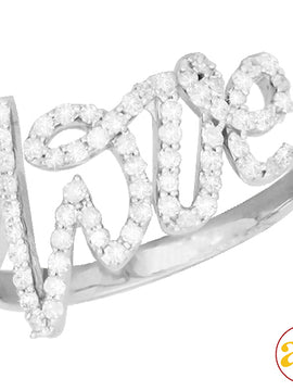 14KW 0.35CTW DIAMOND 'LOVE' RING