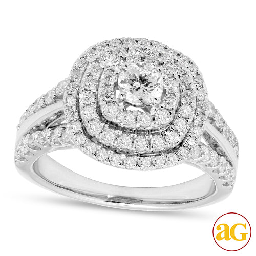 14KW 1.50CTW DIAMOND BRIDAL RING WITH DOUBLE HALO