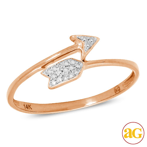 14KR 0.10CTW DIAMOND ARROW RING