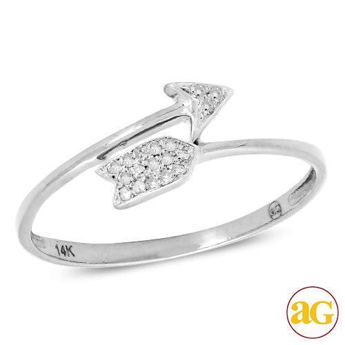 14KW 0.10CTW DIAMOND ARROW RING