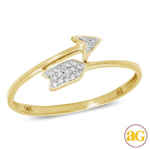 14KY 0.10CTW DIAMOND ARROW RING