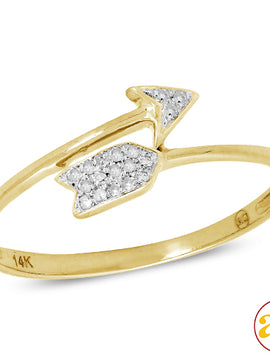 14KY 0.10CTW DIAMOND ARROW RING