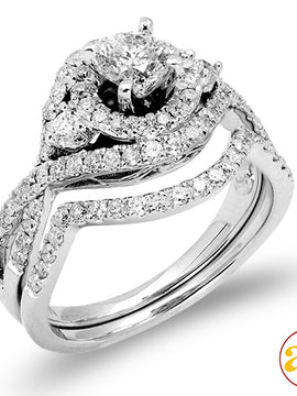 14KW 1.15CTW DIAMOND BRIDAL SET [0.41CT CTR]