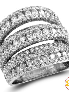 14KW 3.50CTW DIAMOND FANCY LADIES RING