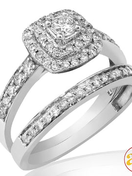 14KW 1.00CTW DIAMOND BRIDAL SET [0.20CT CTR]