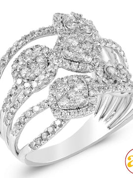 14KW 2.00CTW DIAMOND DESIGNER CLUSTER RING