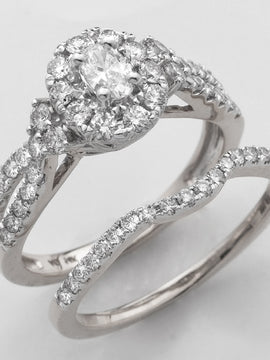 14KW 1.20CTW OVAL DIAMOND BRIDAL SET