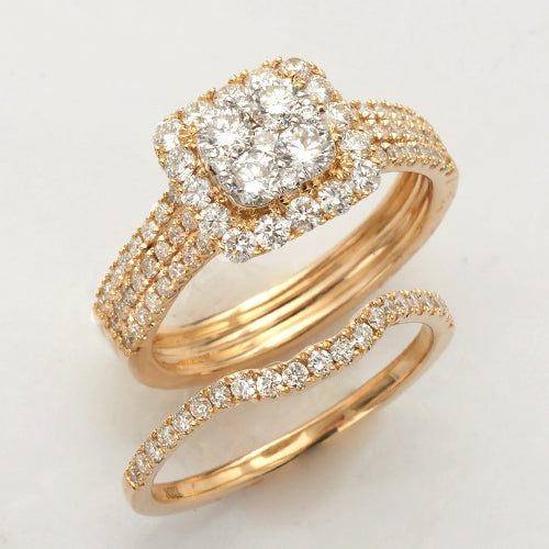 14KY 1.50CTW DIAMOND BRIDAL SET