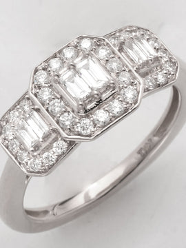 14KW 0.55CTW BAGUETTE DIAMOND 3-STONE RING