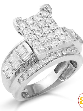 14KW 2.00CTW ROUND DIAMOND CINDERELLA RING