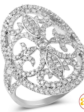 14KW 1.35CTW DIAMOND DESIGNER RING